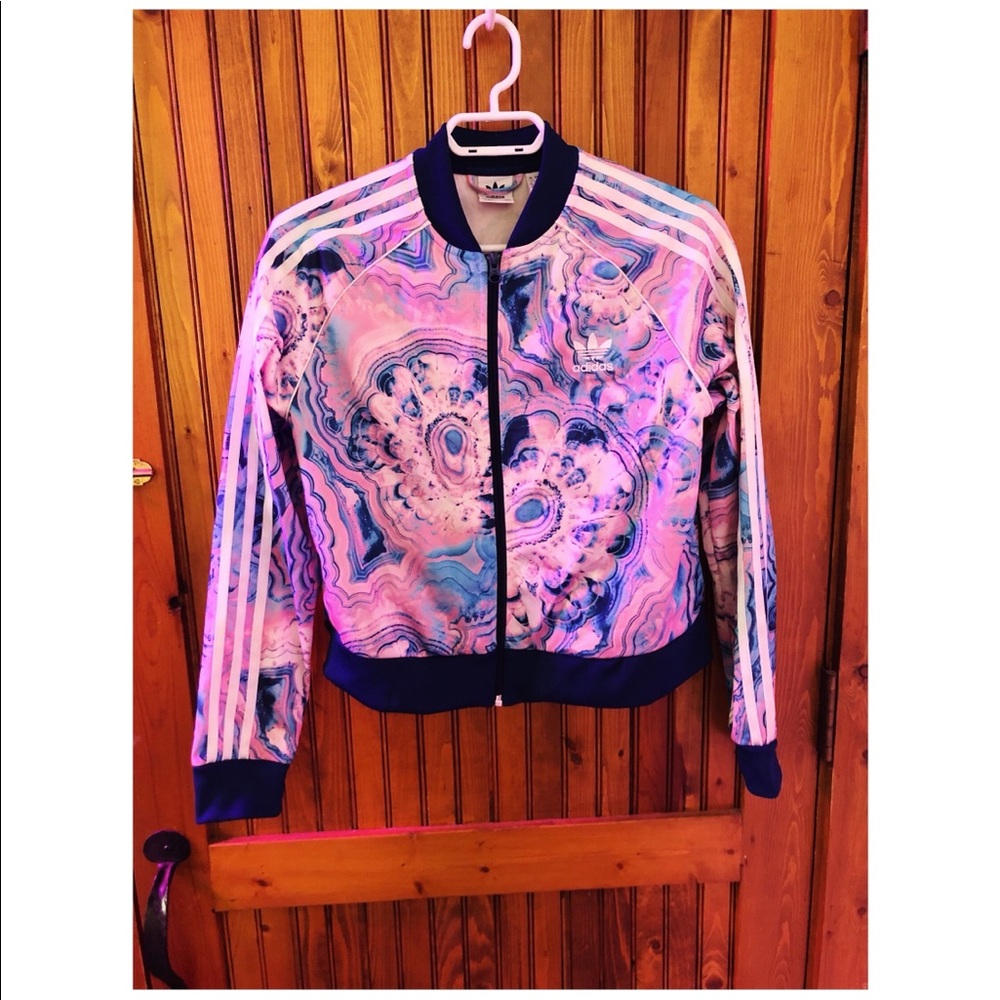 Pink marble Adidas jacket